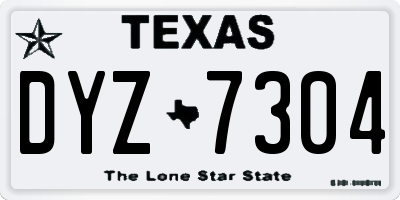 TX license plate DYZ7304