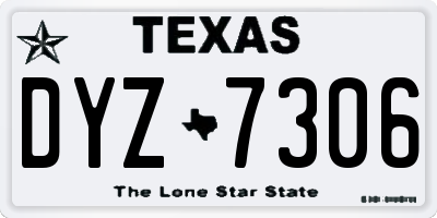 TX license plate DYZ7306