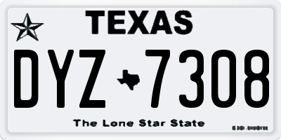TX license plate DYZ7308