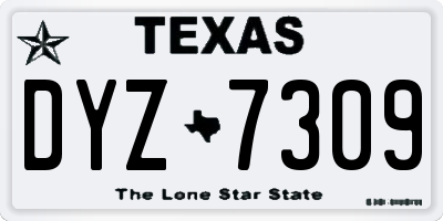 TX license plate DYZ7309