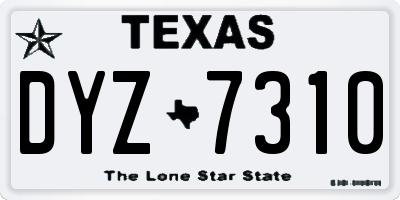 TX license plate DYZ7310