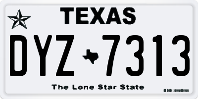 TX license plate DYZ7313