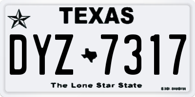 TX license plate DYZ7317