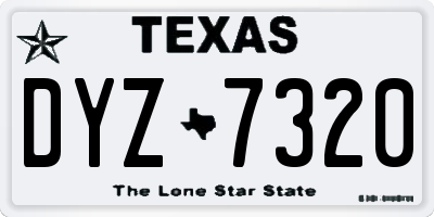 TX license plate DYZ7320