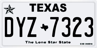 TX license plate DYZ7323