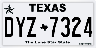 TX license plate DYZ7324