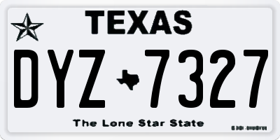 TX license plate DYZ7327