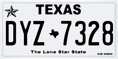 TX license plate DYZ7328