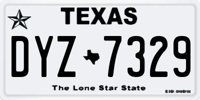 TX license plate DYZ7329