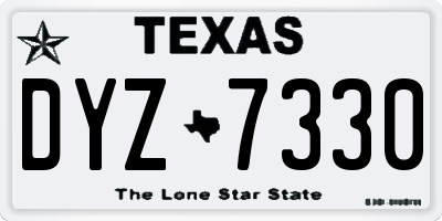 TX license plate DYZ7330
