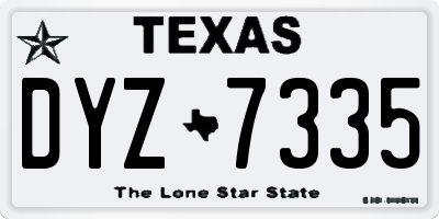 TX license plate DYZ7335