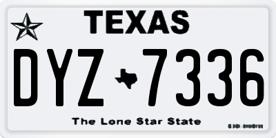 TX license plate DYZ7336