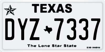 TX license plate DYZ7337