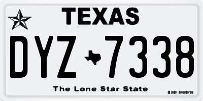 TX license plate DYZ7338