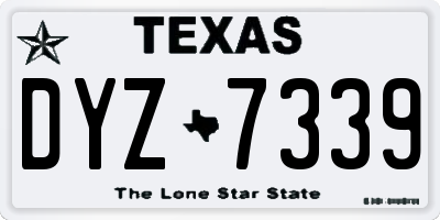 TX license plate DYZ7339