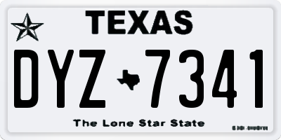 TX license plate DYZ7341