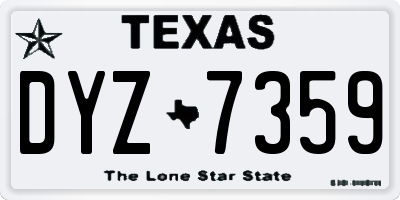 TX license plate DYZ7359