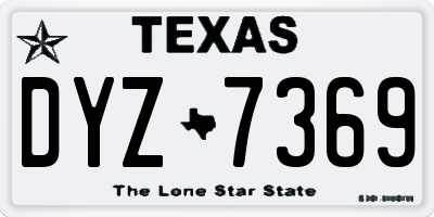 TX license plate DYZ7369