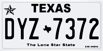 TX license plate DYZ7372
