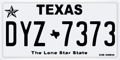 TX license plate DYZ7373