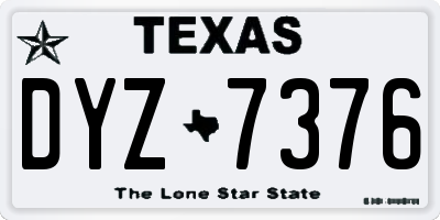 TX license plate DYZ7376