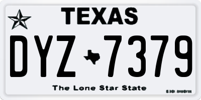 TX license plate DYZ7379