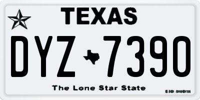 TX license plate DYZ7390