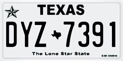 TX license plate DYZ7391