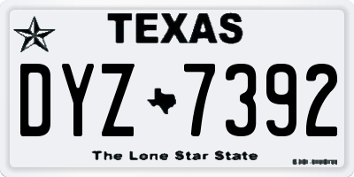 TX license plate DYZ7392
