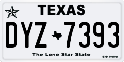 TX license plate DYZ7393