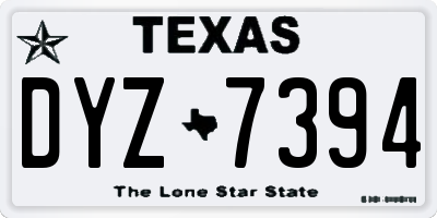 TX license plate DYZ7394