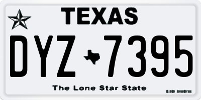 TX license plate DYZ7395