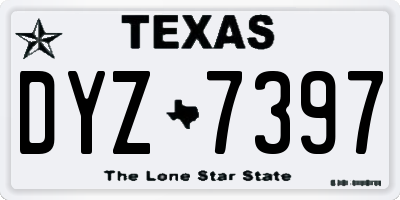TX license plate DYZ7397