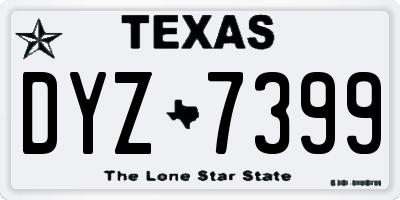 TX license plate DYZ7399