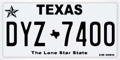 TX license plate DYZ7400