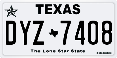 TX license plate DYZ7408