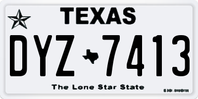 TX license plate DYZ7413