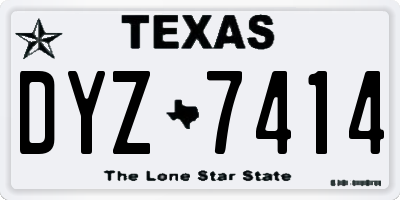 TX license plate DYZ7414
