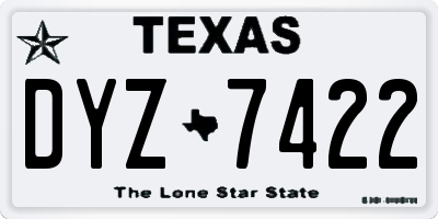 TX license plate DYZ7422