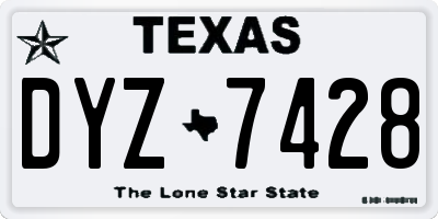 TX license plate DYZ7428