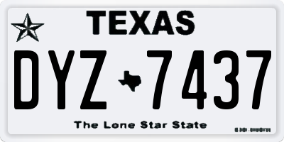 TX license plate DYZ7437