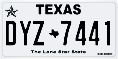 TX license plate DYZ7441