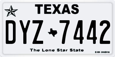 TX license plate DYZ7442