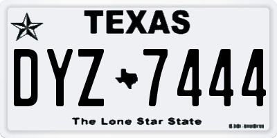 TX license plate DYZ7444