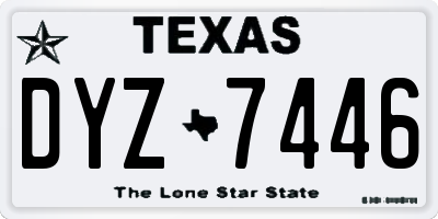 TX license plate DYZ7446