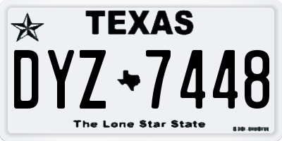 TX license plate DYZ7448