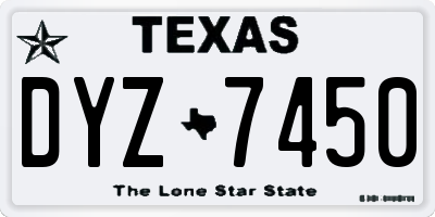 TX license plate DYZ7450