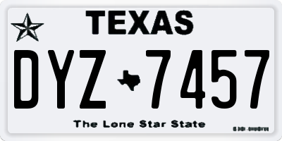 TX license plate DYZ7457