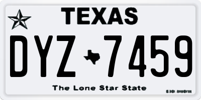 TX license plate DYZ7459