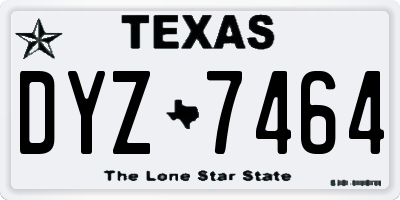 TX license plate DYZ7464